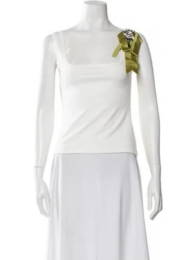 Pre-owned Area Square Neckline Sleeveless Top In Neutral