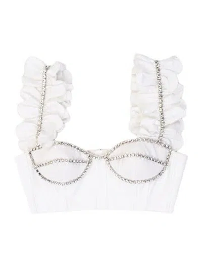 Pre-owned Area Square Neckline Sleeveless Top In White