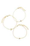 Area Stars 3-pack Arrow Bracelet Set In Gold