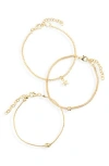 Area Stars 3-piece Mia Bracelet Set In Gold