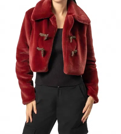 Area Stars Abi Faux Fur Jacket In Burgundy In Red