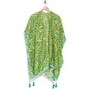 Area Stars Abstract Print Ruana In Green