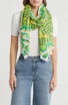 Area Stars Abstract Print Scarf In Green