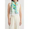 Area Stars Abstract Print Scarf In Green