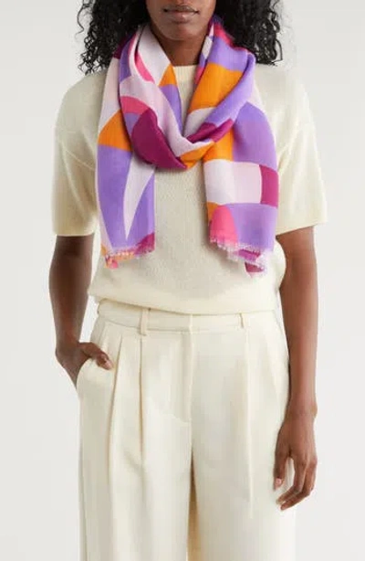Area Stars Abstract Print Scarf In Purple