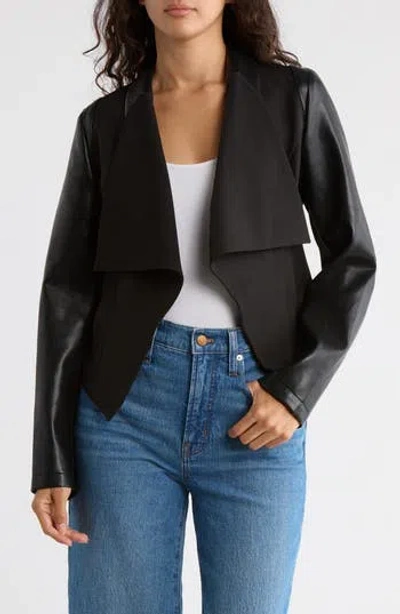 Area Stars Amber Faux Leather Mixed Media Jacket In Black