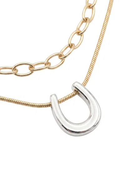 Area Stars Amyra Two Tone Charm Chain In Multi