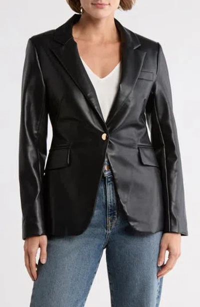 Area Stars Ana Faux Leather Blazer In Black