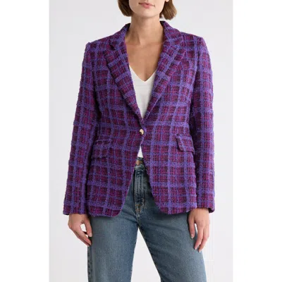 Area Stars Ana Plaid Tweed Blazer In Purple