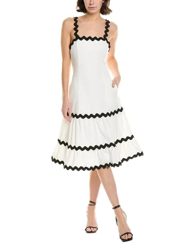 Area Stars Ana Rick Rack Midi Dress In White