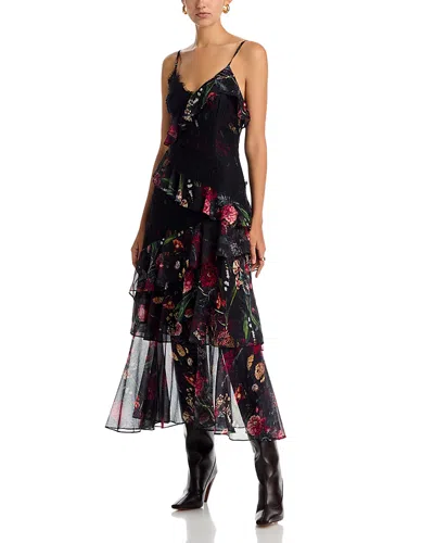Area Stars Anais Tiered Dress In Black