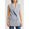 Area Stars Angie Double Breasted Sleeveless Blazer In Grey