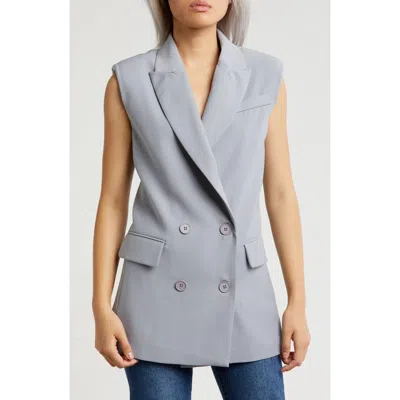 Area Stars Angie Double Breasted Sleeveless Blazer In Grey