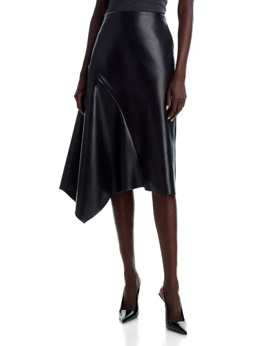 Area Stars Aria Faux Leather Asymmetric Skirt In Black