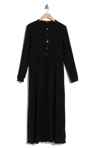 Area Stars Ashton Button Front Midi Dress In Black