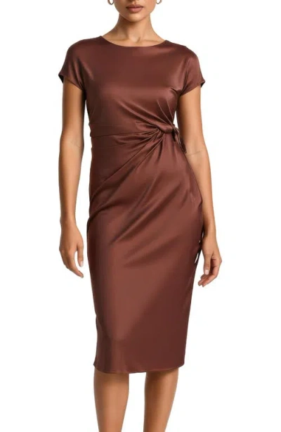 Area Stars Avery Draped Dress In Brown