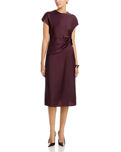 Area Stars Avery Draped Satin Dress In Burgundy