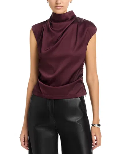 Area Stars Avery Satin Top In Burgundy