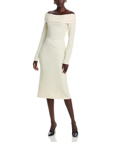 Area Stars Bailey Off-the-shoulder Dress In Neutral