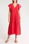 Area Stars Bea Button Front Dress In Red