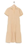 Area Stars Bellina Cotton Tiered Shirtdress In Beige