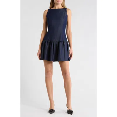 Area Stars Bina Drop Waist Minidress In Blue