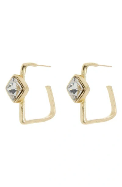 Area Stars Bling Crystal Hoop Earrings In Gold