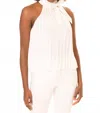 Area Stars Bow Halter Top In White In Neutral