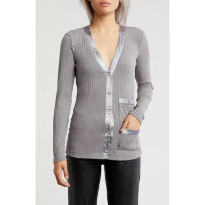 Area Stars Bria Knit Button Front Cardigan In Grey