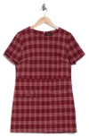 Area Stars Brie Plaid Short Sleeve Minidress In Burgundy