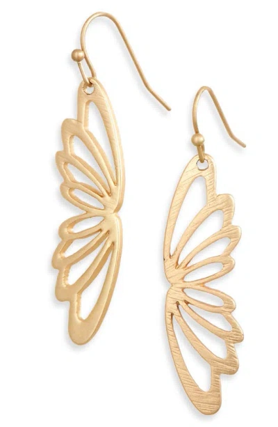 Area Stars Butterfly Wing Drop Earrings In Gold