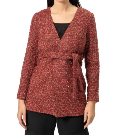 Area Stars Calla V-neck Jacket In Red In Burgundy