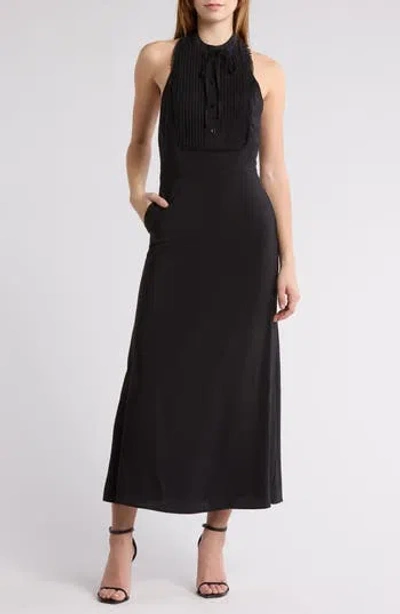 Area Stars Cami Maxi Halter Dress In Black