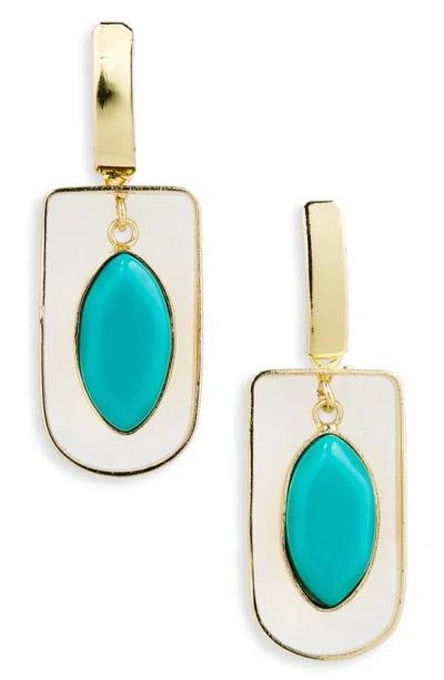 Area Stars Center Stone Drop Earrings In Turquoise