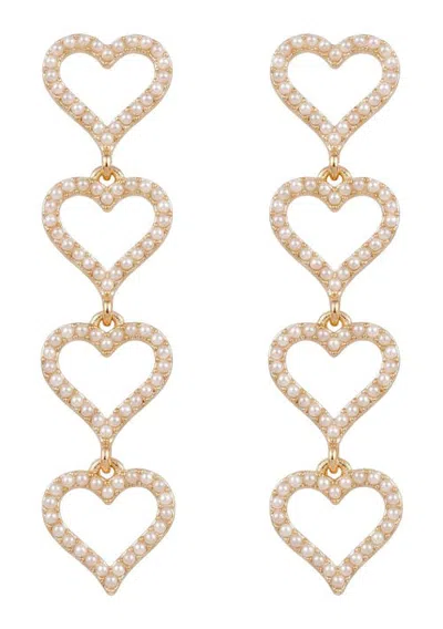 Area Stars Chaia Heart Drop Earrings In Gold