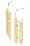 Area Stars Chain Fringe Oval Hoop Earrings In Gold
