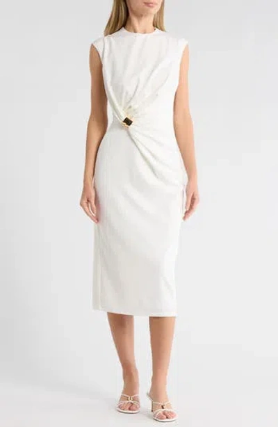 Area Stars Charmi Cap Sleeve Midi Dress In White