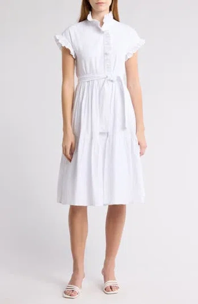 Area Stars Chloe Ruffle Shirtdress In White