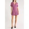 Area Stars Clover Short Sleeve Tweed Minidress In Pink