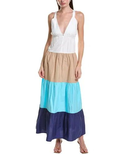 Area Stars Color Block Maxi Dress In Multi