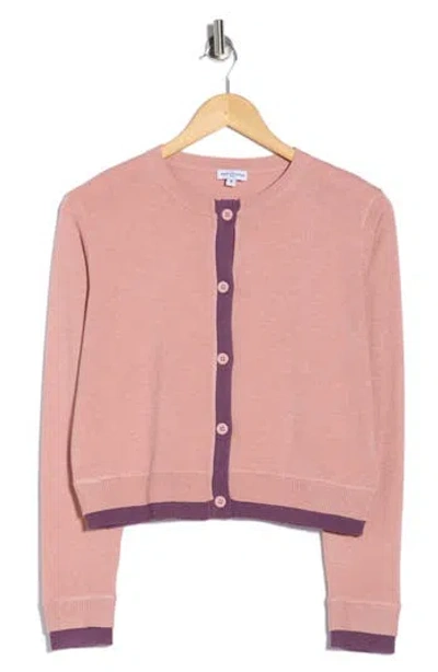 Area Stars Contrast Trim Cardigan In Pink