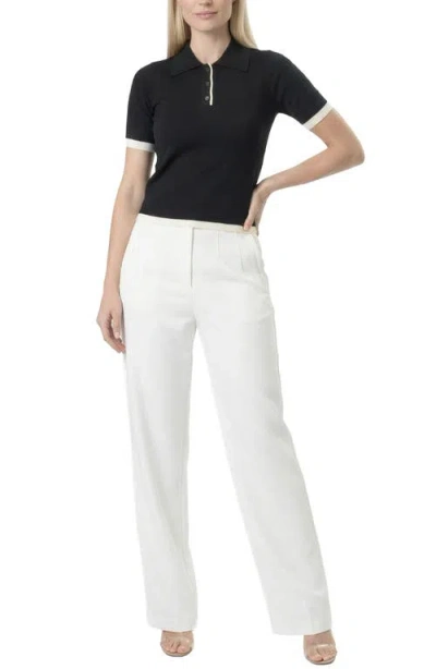 Area Stars Contrast Trim Polo In Black