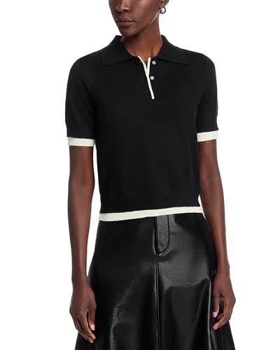 Area Stars Contrast Trim Polo Shirt In Black