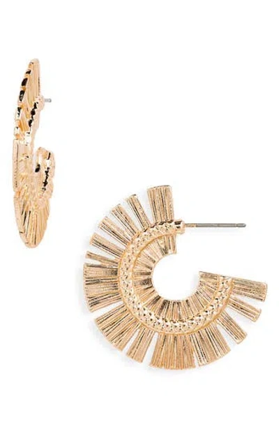 Area Stars Crescent Sunray Hoop Earrings In Gold