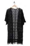 Area Stars Crochet Cardigan Duster In Black