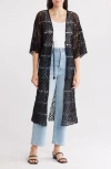 Area Stars Crochet Cardigan Duster In Black 2