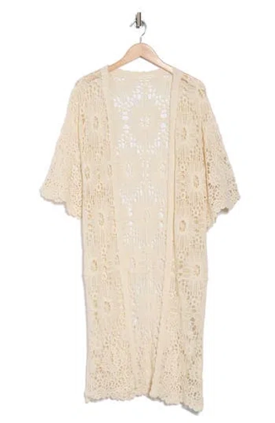 Area Stars Crochet Cardigan Duster In Ivory 3