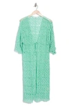 Area Stars Women's Summer Breeze Crochet Cover Up Cardigan In Mint