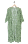 Area Stars Crochet Cardigan Duster In Sage 2