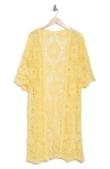 Area Stars Crochet Cardigan Duster In Yellow